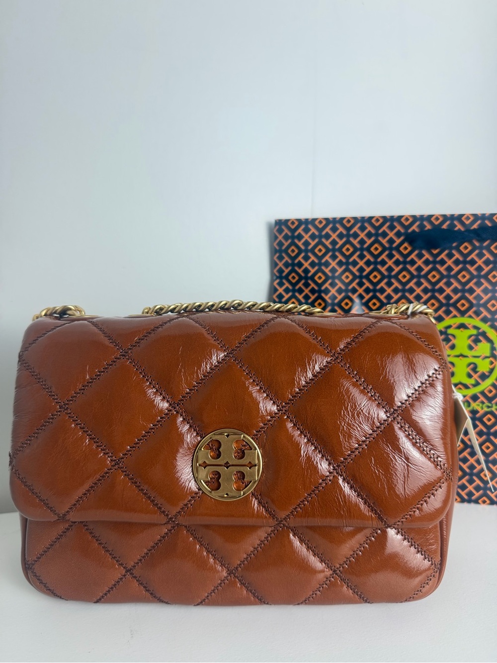 NWT Tory Burch Willa Shine Small Shoulder Bag